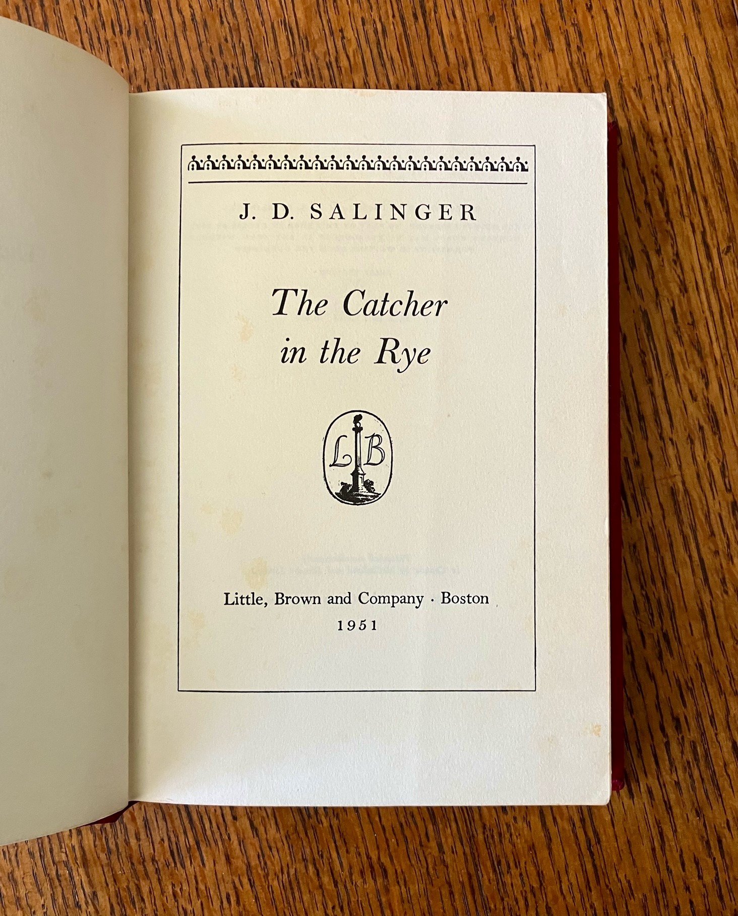 SALINGER. J. D. THE CATCHER IN THE RYE. 