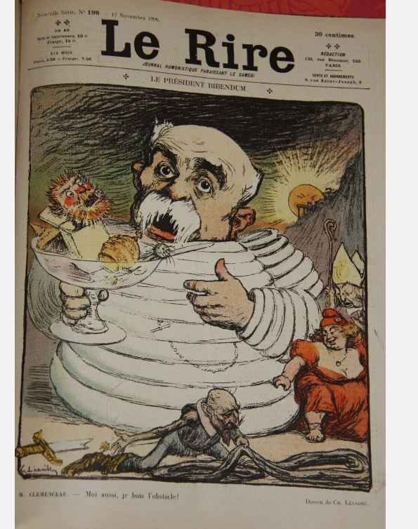 Binding signed A. Fonfrède of all the issues published in 1906 of the magazine LE RIRE, directed by Félix Juven.