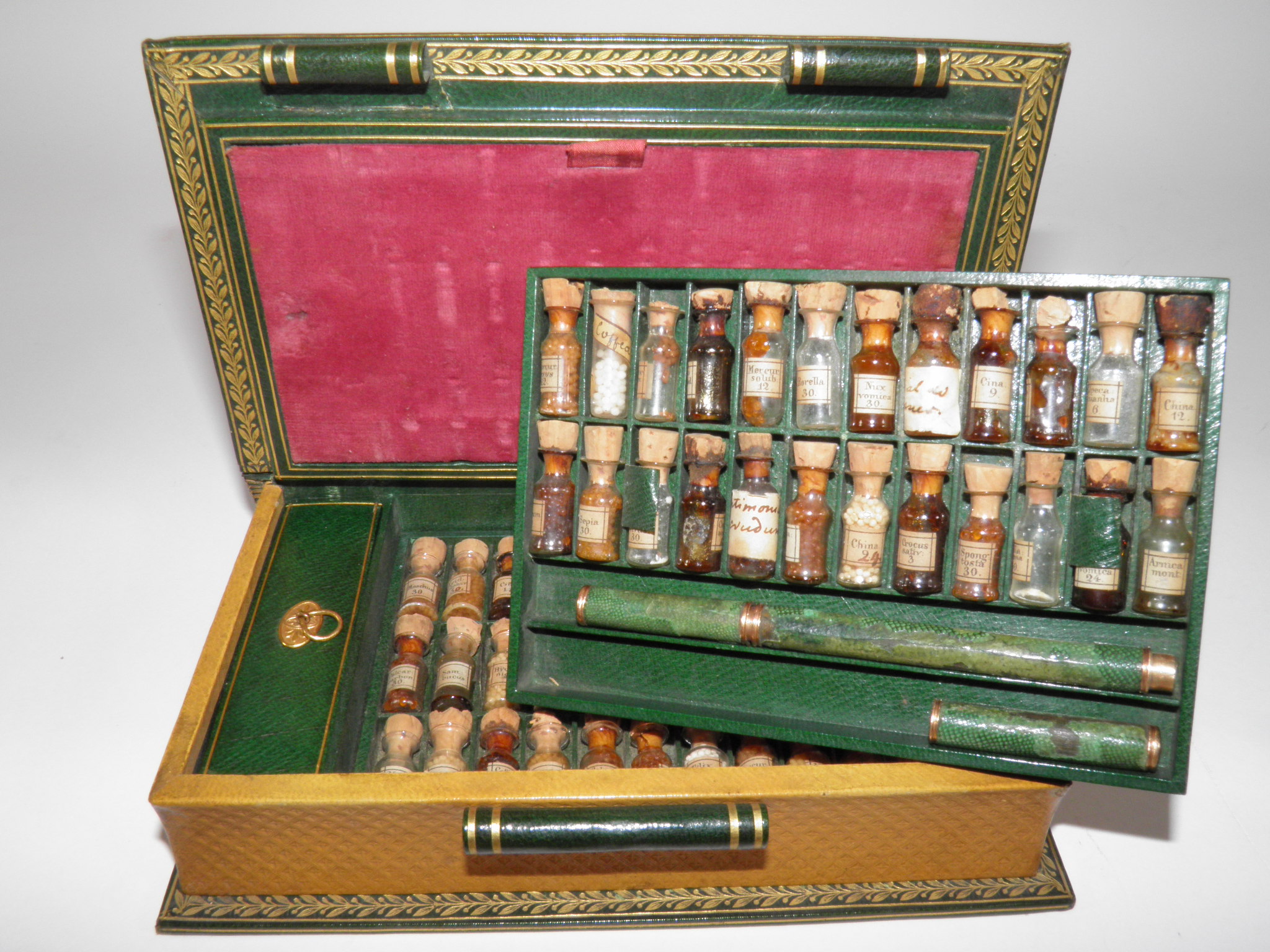 [BOOK-OBJECT – HOMEOPATHY – 19th CENTURY] Homeopathic apothecary box book. 