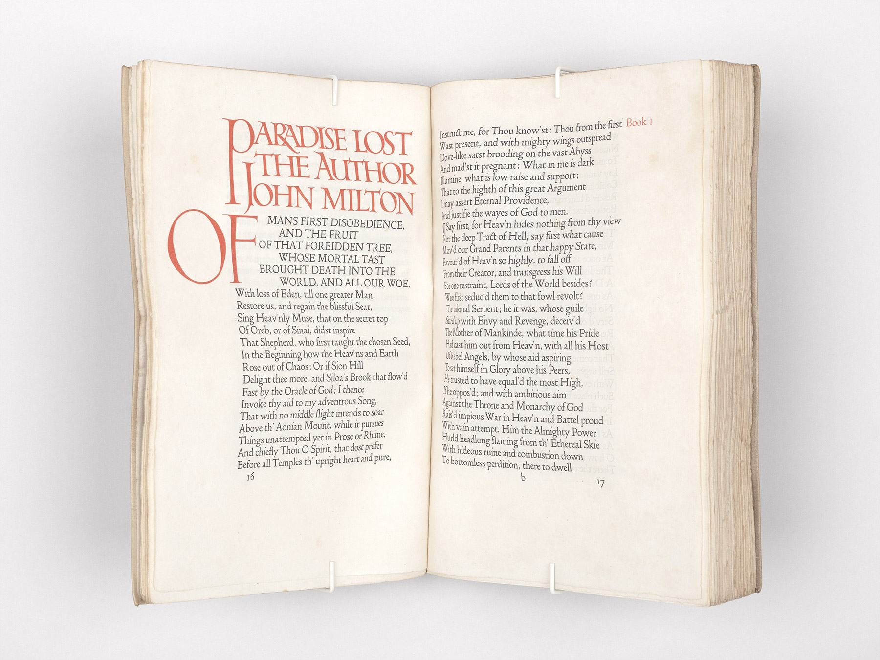 Milton, JohnParadise Lost, a Poem in XII Books. [AND] Paradise Regain’d, a Poem in IV Books (…) Doves Press, Hammersmith, 1902 & 1905
