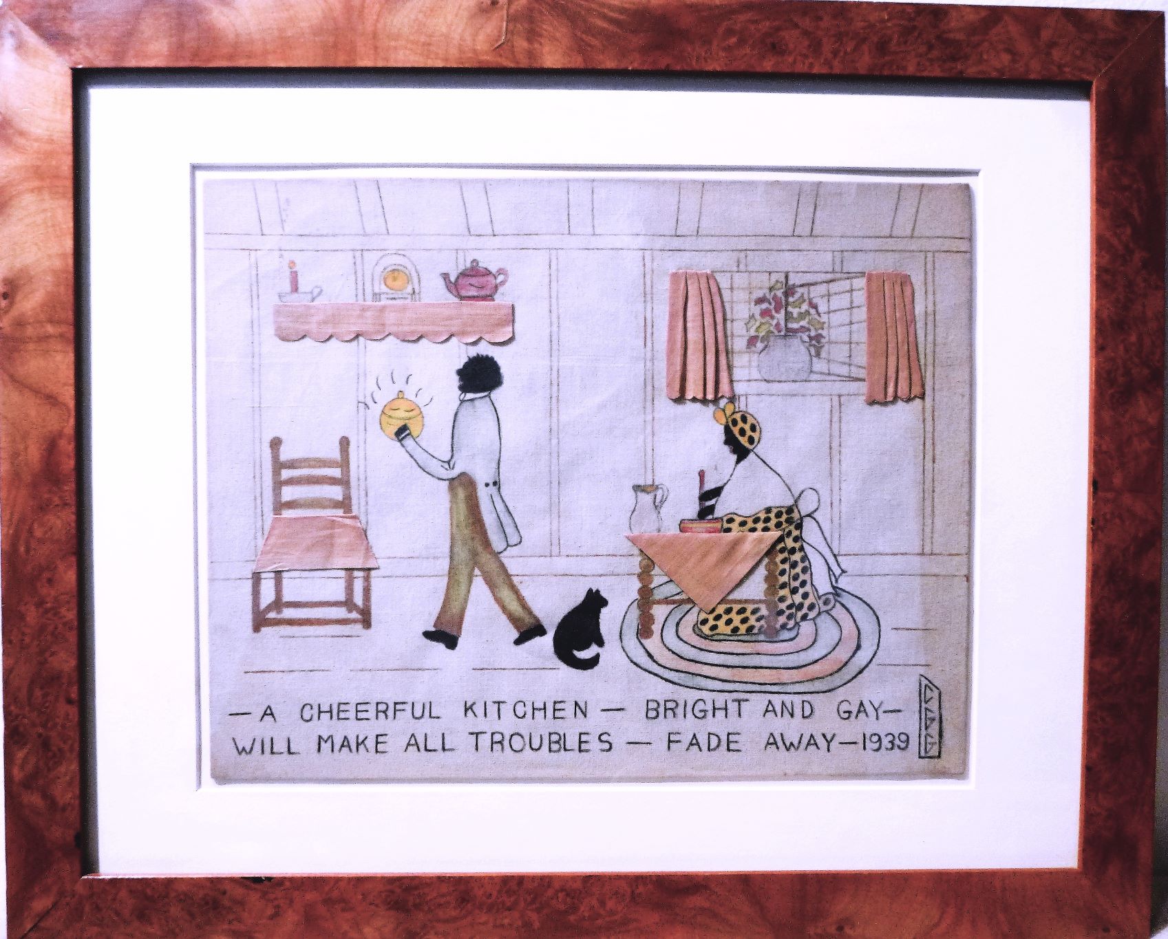‘A CHEERFUL KITCHEN’ 1939 TEXTILE ART