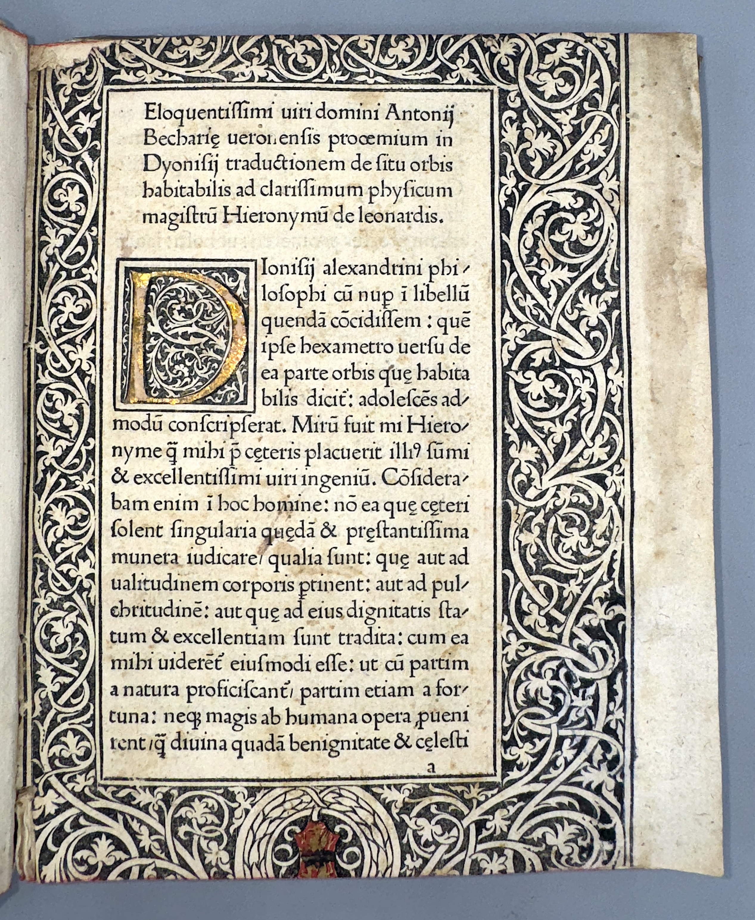 DIONYSIUS PERIEGETES, Cosmographia sive de situ orbis habitabilis, Venice, Bernhard Maler, Erhard Ratdolt, and Peter Löslein, 1477.